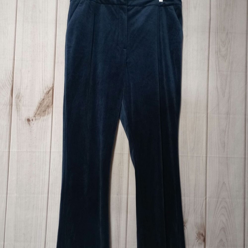 Asos Pants‎ Ladies 16 Navy Velour Straight Leg